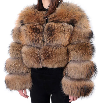 Maomaokong Winter Raccoon Fur Coat