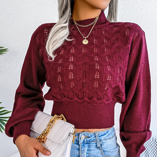 Autumn Winter Sexy Women's Sweater in Red