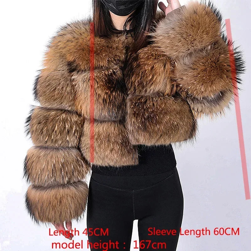 Maomaokong Winter Raccoon Fur Coat