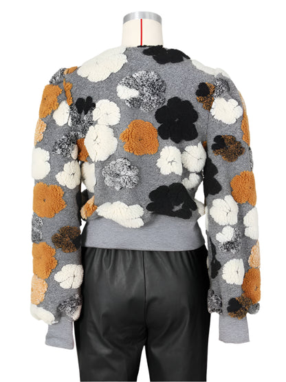 Streetwear Winter Warm Thick 3D Flowers