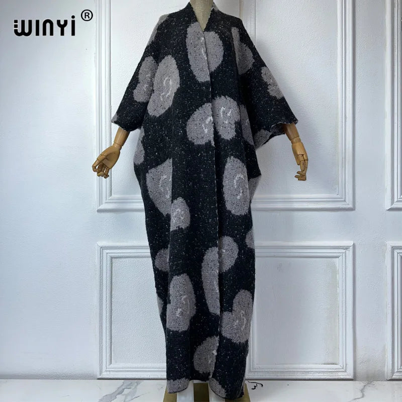 Winter Women Love Print Africa Cardigan