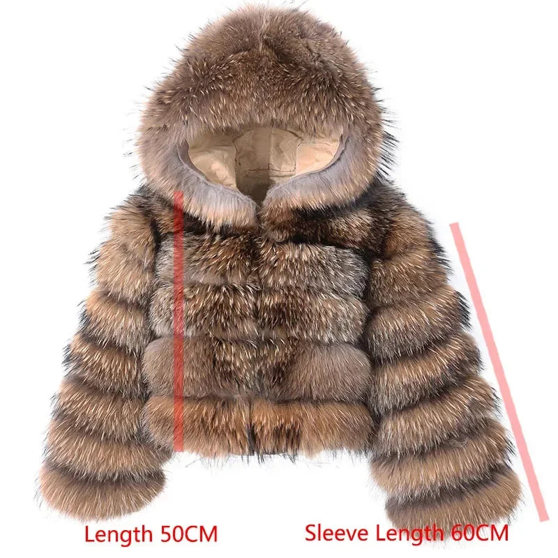 Maomaokong Winter Raccoon Fur Coat