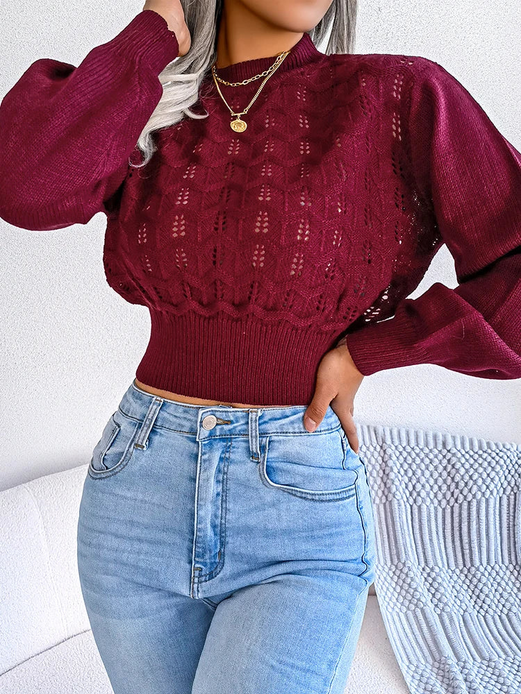 Autumn Winter Sexy Women's Sweater in Red