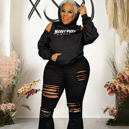 Plus Size Outwears Women Hooded Sweatshirts