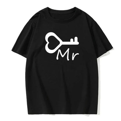 Casual O-Neck Tops Lovers Tee Shirt