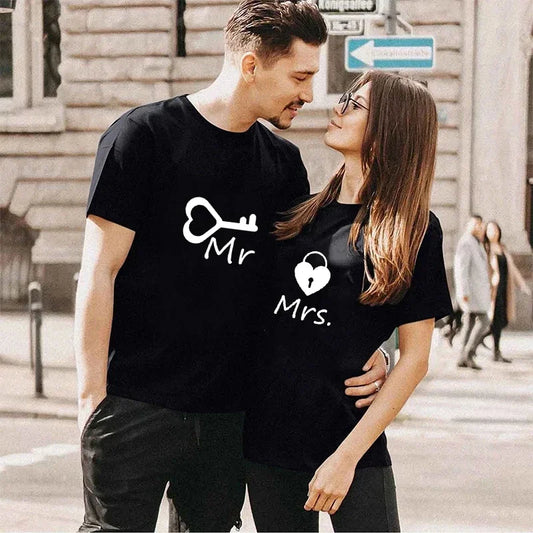 Casual O-Neck Tops Lovers Tee Shirt