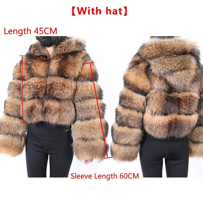 Maomaokong Winter Raccoon Fur Coat