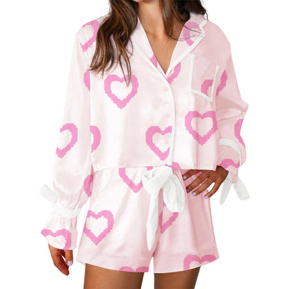 Long Sleeve Heart Print Shirt