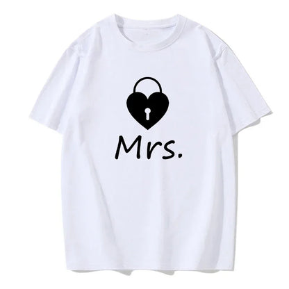 Casual O-Neck Tops Lovers Tee Shirt