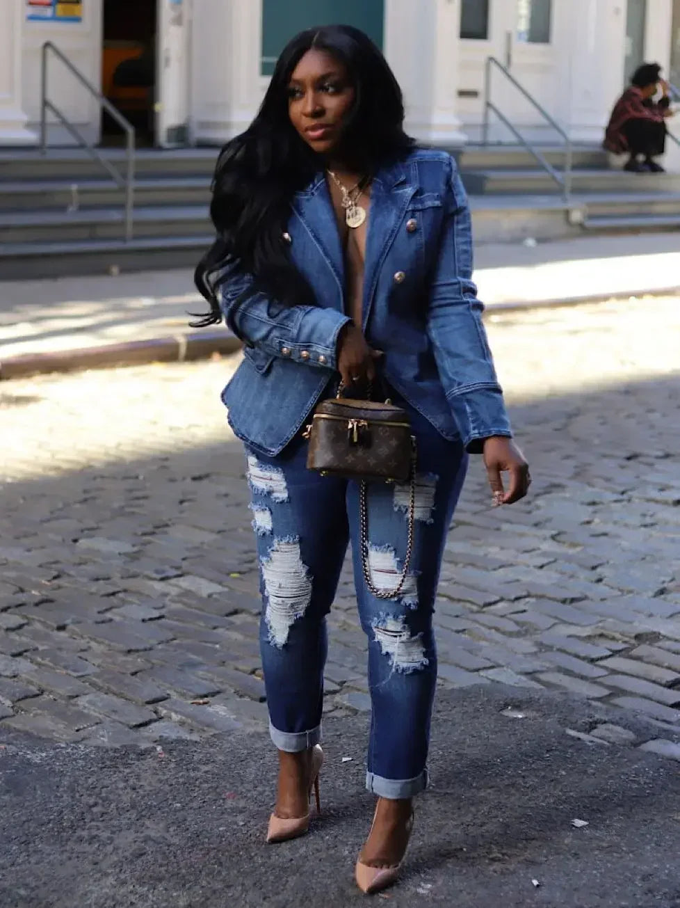 Autumn Ripped Fashion Jacket Blazer