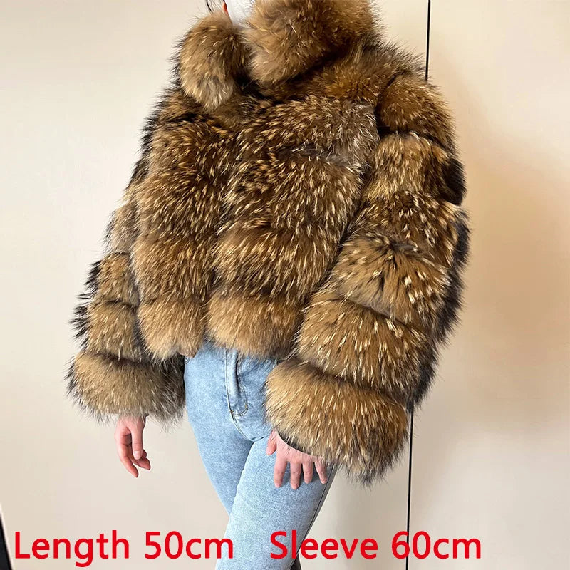 Maomaokong Winter Raccoon Fur Coat