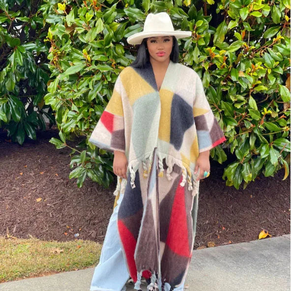 Dashiki-Inspired Long Cardigan