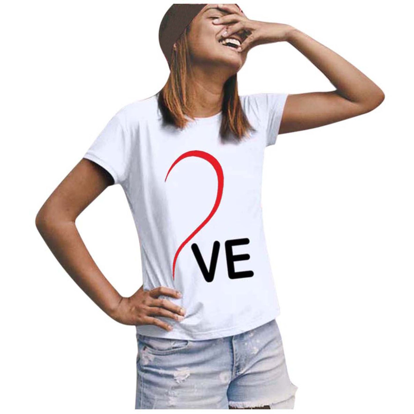 Valentine's Day T-shirt Heart Love Letter Printed