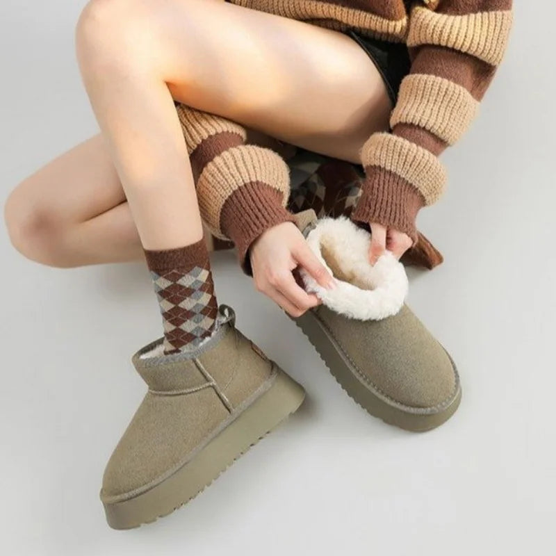 Winter Women Short Plush Warm Snow Boots