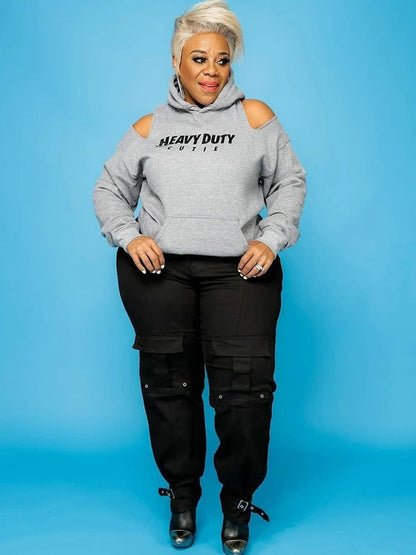 Plus Size Outwears Women Hooded Sweatshirts