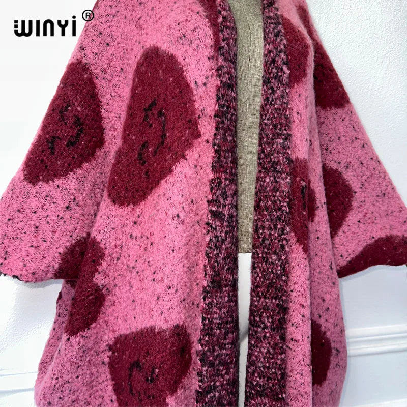 Winter Women Love Print Africa Cardigan