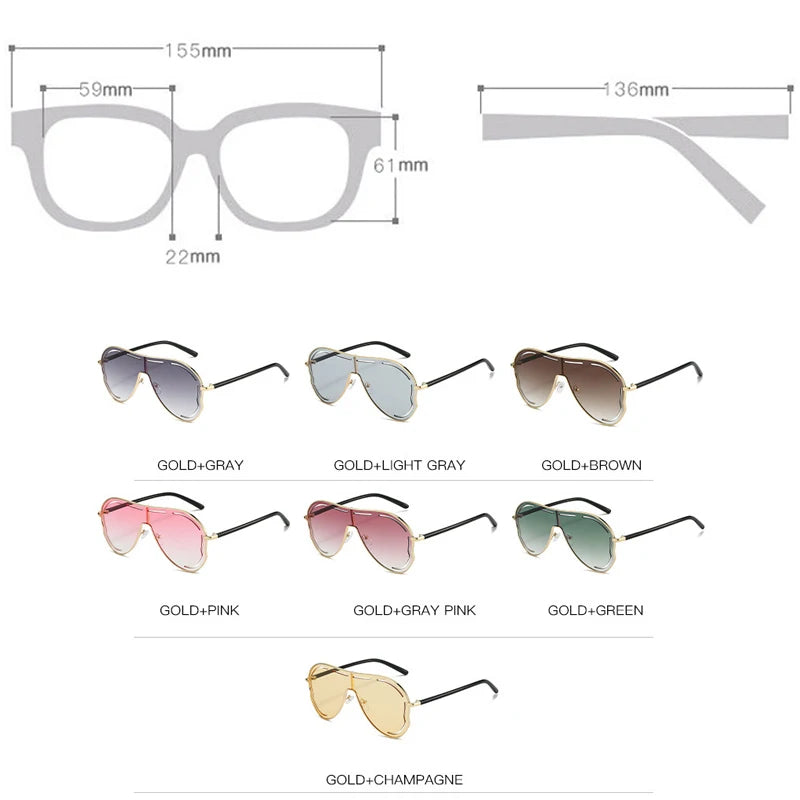 LeonLion Oversized Square Shield Sunglasses