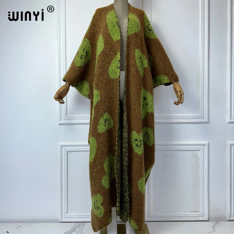 Winter Women Love Print Africa Cardigan