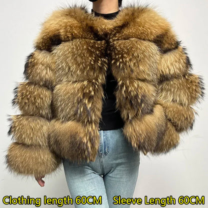 Maomaokong Winter Raccoon Fur Coat