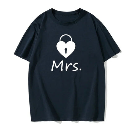 Casual O-Neck Tops Lovers Tee Shirt