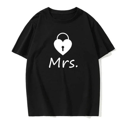 Casual O-Neck Tops Lovers Tee Shirt