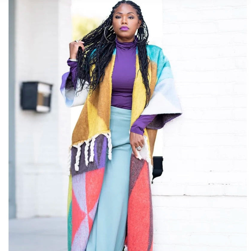 Dashiki-Inspired Long Cardigan