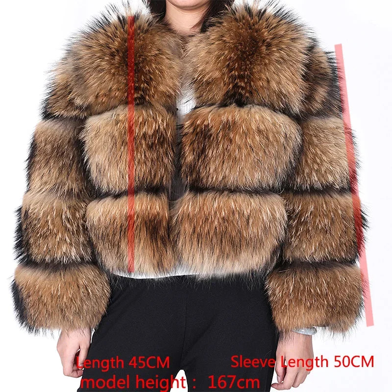 Maomaokong Winter Raccoon Fur Coat