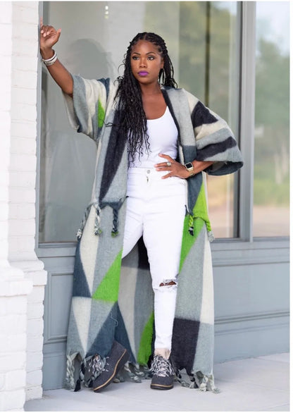 Dashiki-Inspired Long Cardigan