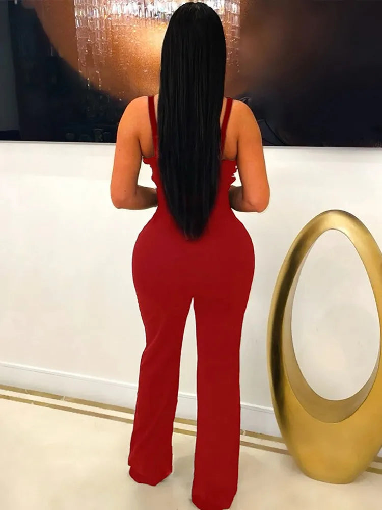 Solid Color Women Jumpsuits