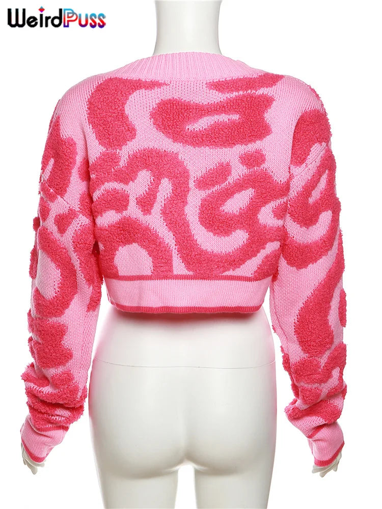 Weird Puss Y2K Sweet Cardigan Sweater