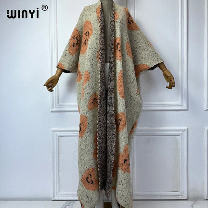 Winter Women Love Print Africa Cardigan