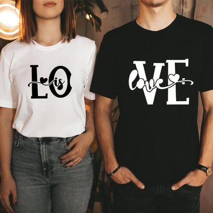 Splicing Love Heart Print T-shirt