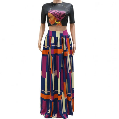 Long African Skirt Clothes Women 2 Piece Set