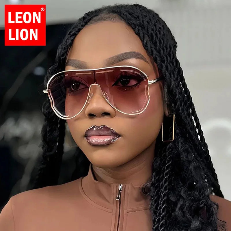 LeonLion Oversized Square Shield Sunglasses