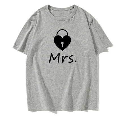 Casual O-Neck Tops Lovers Tee Shirt