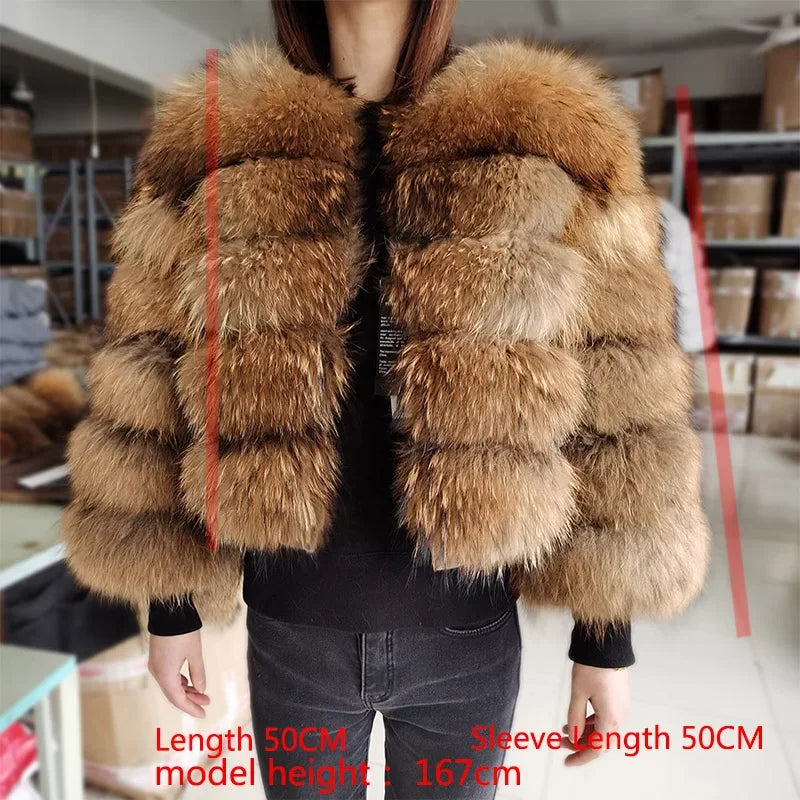 Maomaokong Winter Raccoon Fur Coat